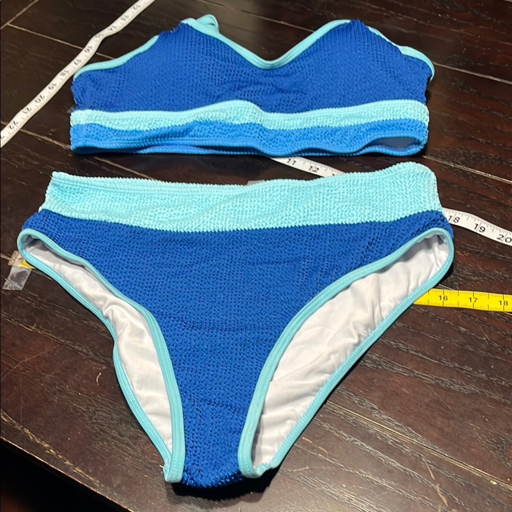 Blue and Light Blue Bikini Set